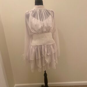 WHIT Sheer White Dress with Elegant Details